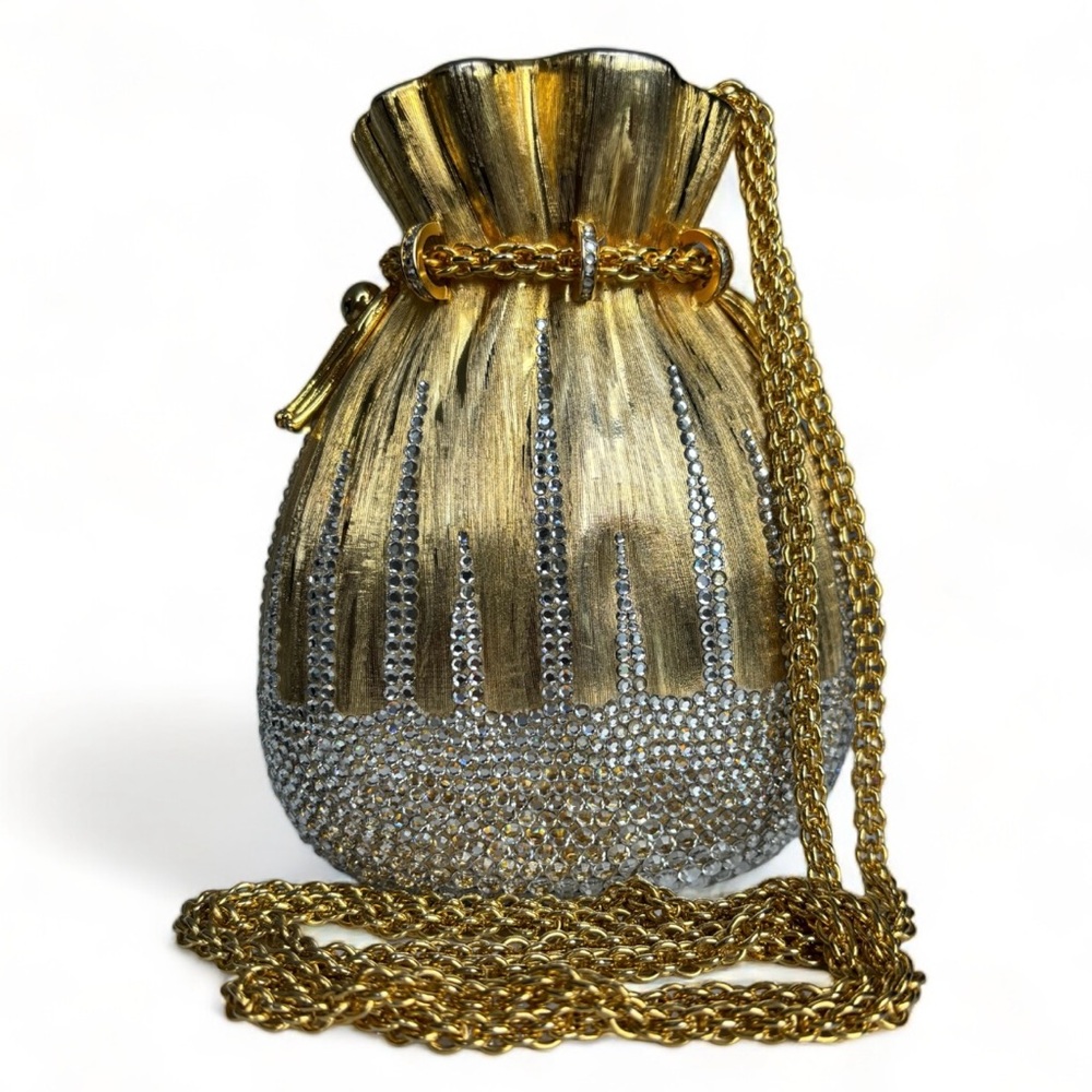Judith Leiber Misers Pouch Minaudiere Swarovski Crystal Embellished